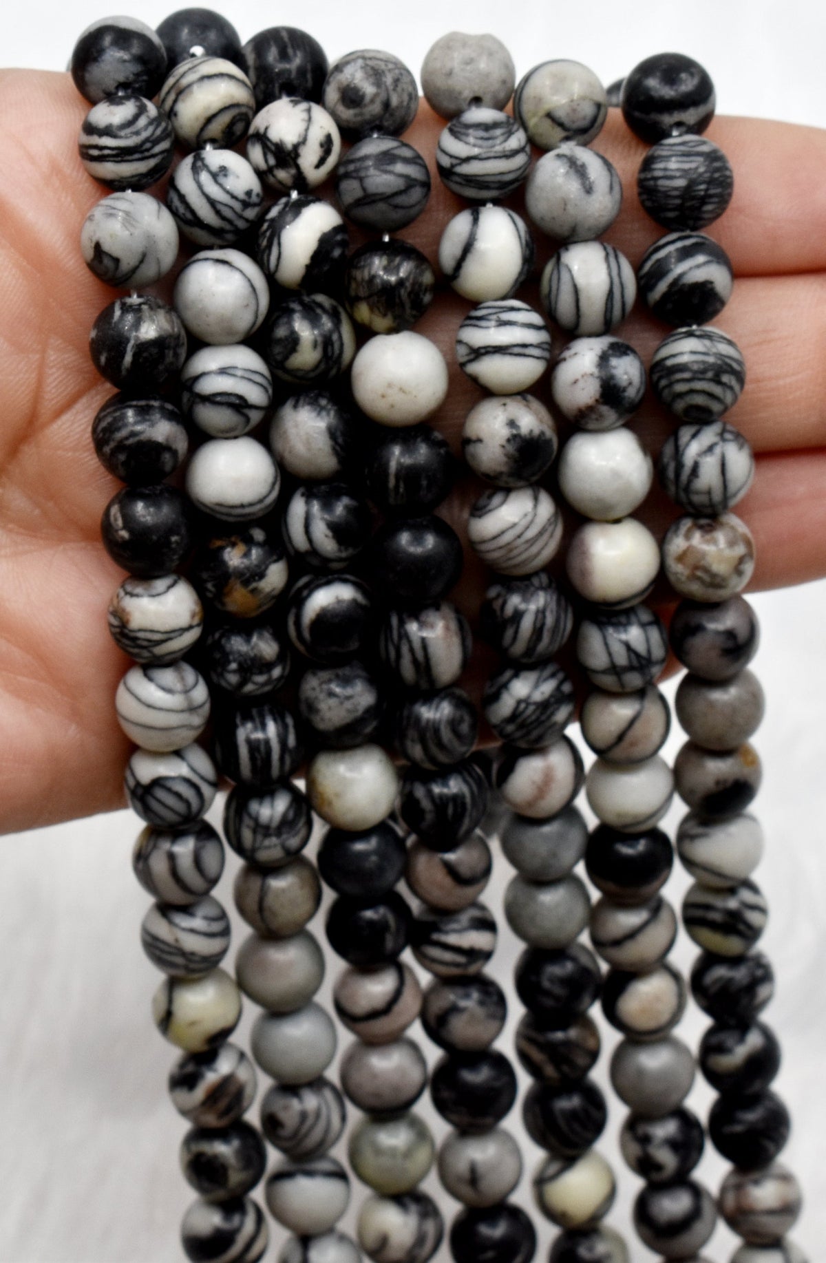 Picasso Jasper Beads, Natural Round Crystal Beads 4mm to 10mm.  DestGlow