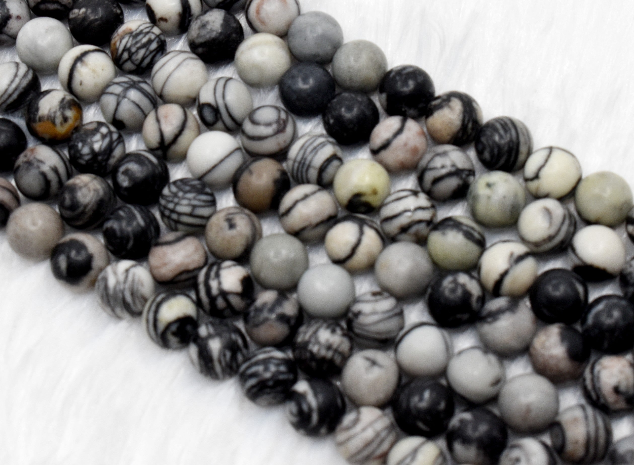 Picasso Jasper Beads, Natural Round Crystal Beads 4mm to 10mm.  DestGlow