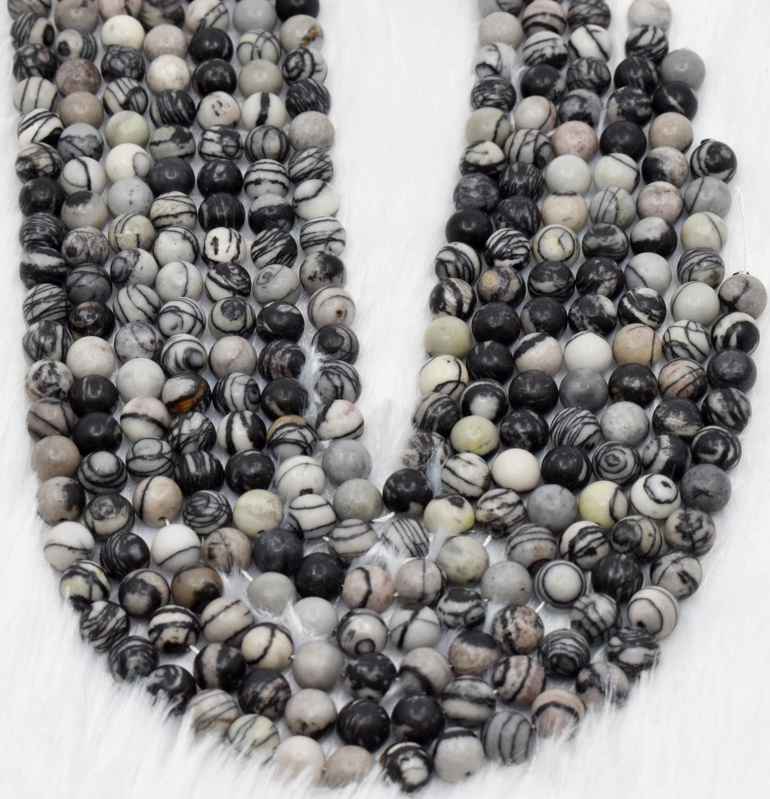 Picasso Jasper Beads, Natural Round Crystal Beads 4mm to 10mm.  DestGlow