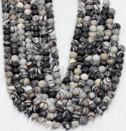 Picasso Jasper Beads, Natural Round Crystal Beads 4mm to 10mm.  DestGlow