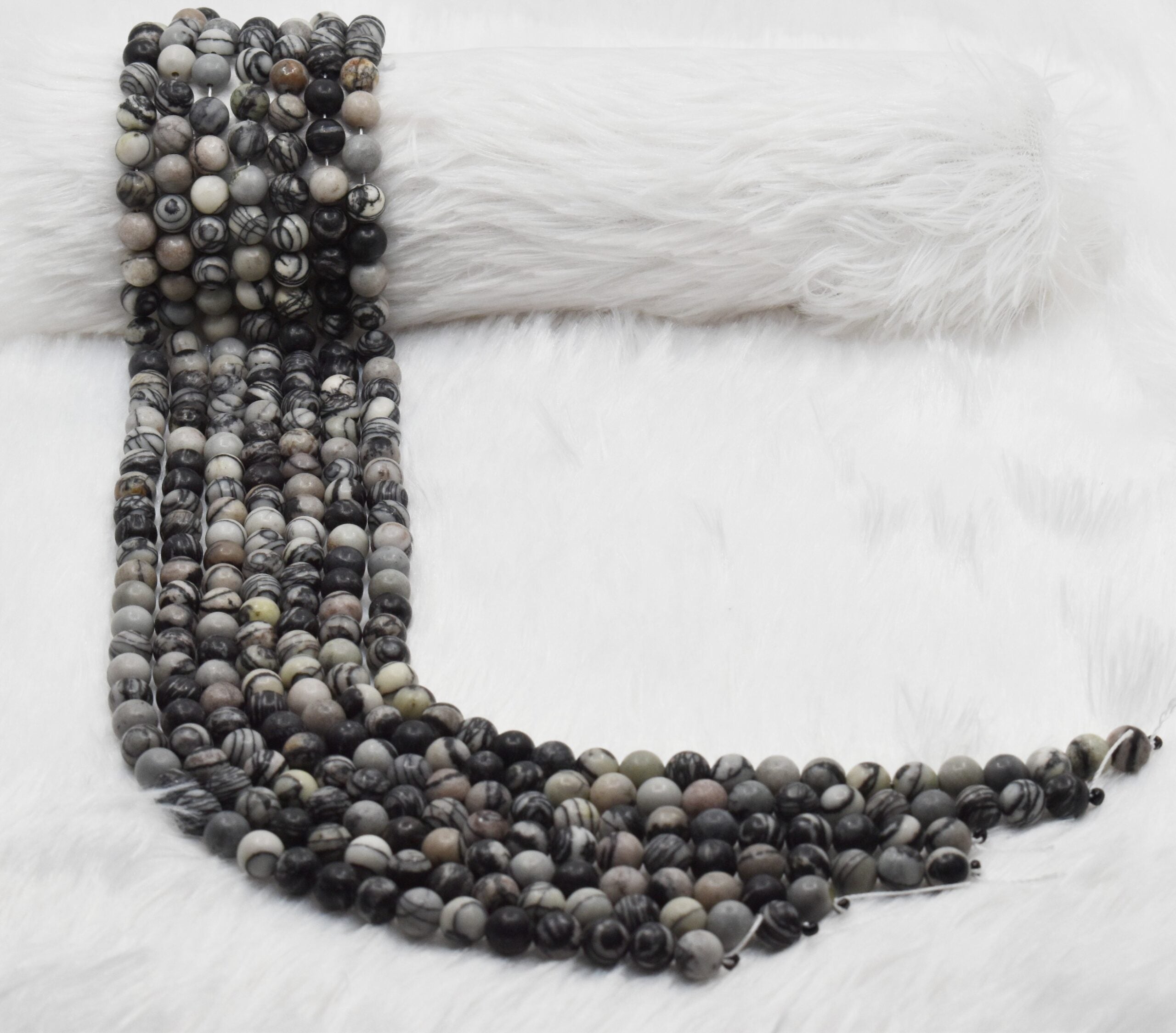 Picasso Jasper Beads, Natural Round Crystal Beads 4mm to 10mm.  DestGlow