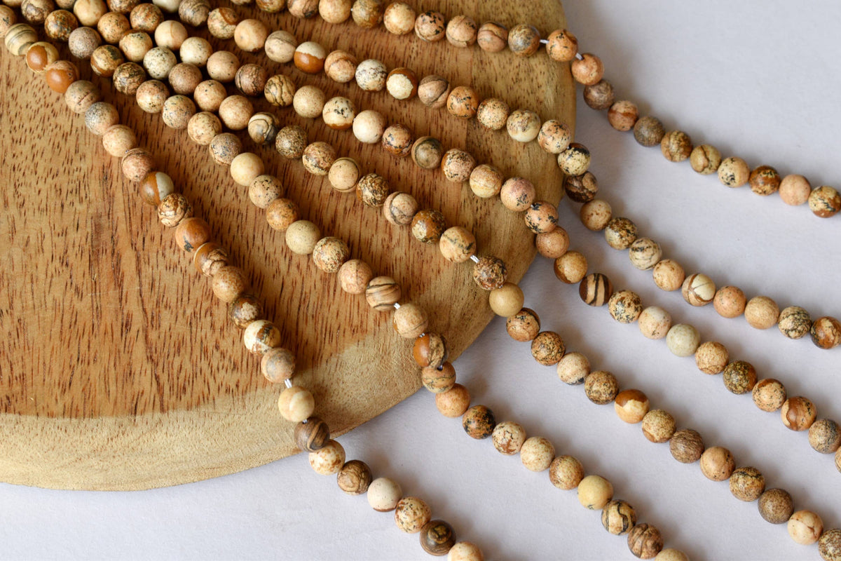 Picture Jasper Beads, Natural Round Crystal Beads 4mm to 12mm  DestGlow