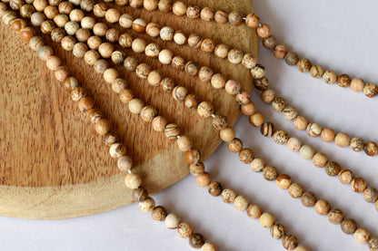 Picture Jasper Beads, Natural Round Crystal Beads 4mm to 12mm  DestGlow