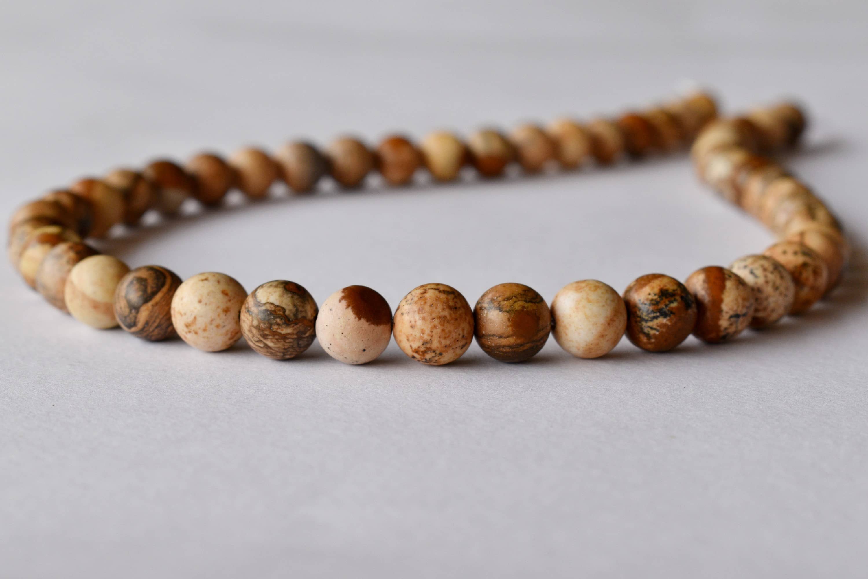 Picture Jasper Beads, Natural Round Crystal Beads 4mm to 12mm  DestGlow
