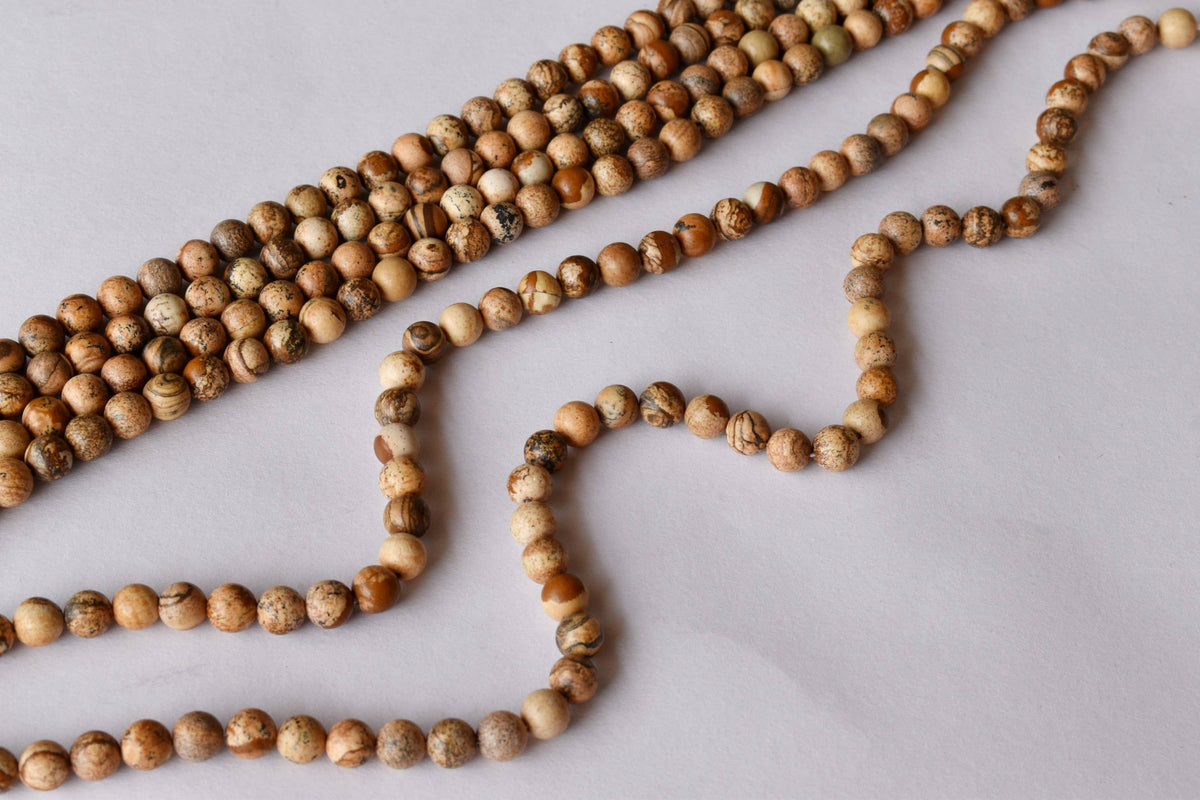 Picture Jasper Beads, Natural Round Crystal Beads 4mm to 12mm  DestGlow