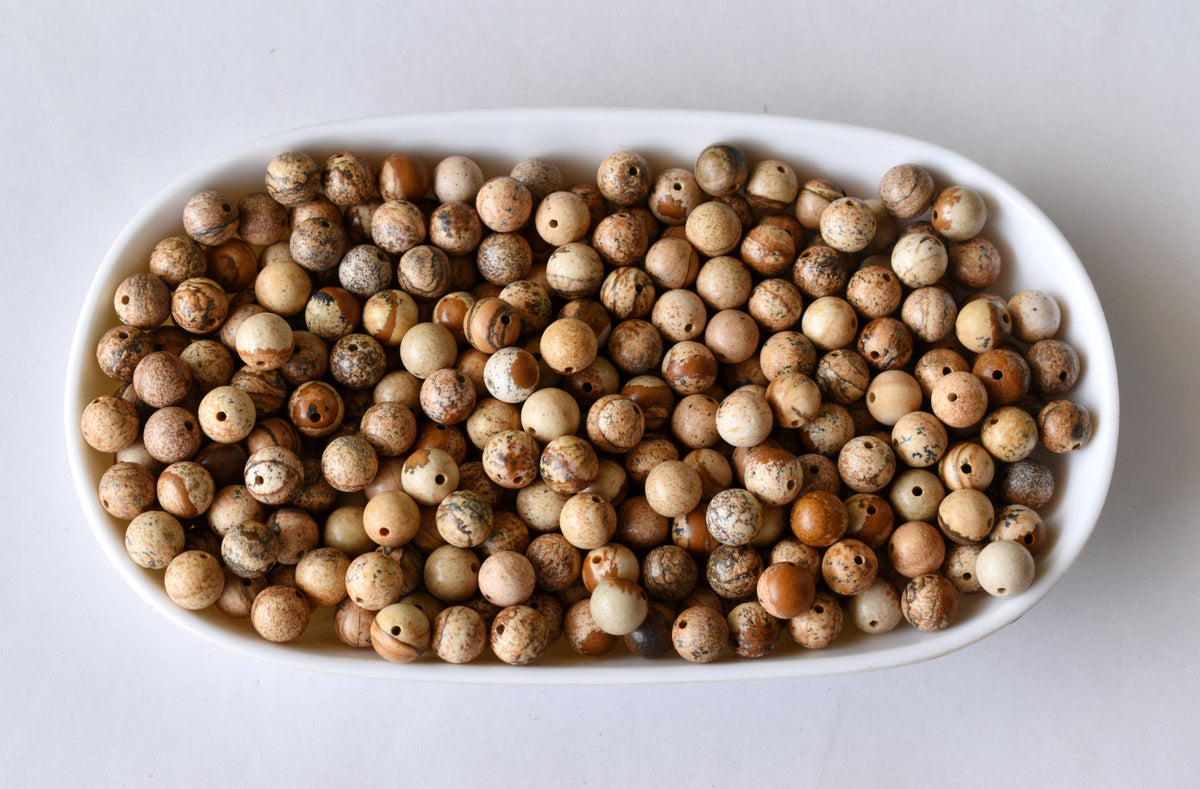 Picture Jasper Beads, Natural Round Crystal Beads 4mm to 12mm  DestGlow