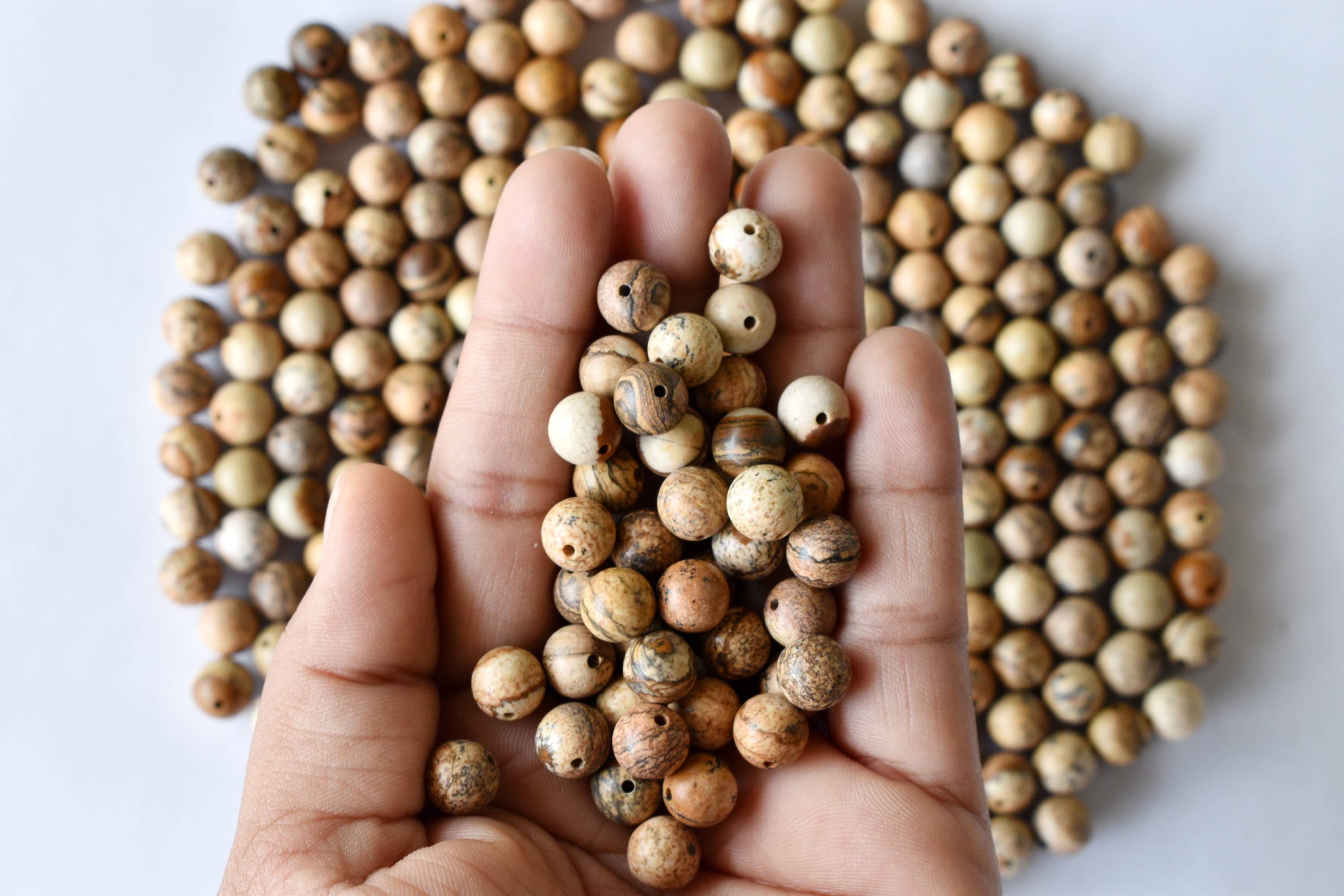 Picture Jasper Beads, Natural Round Crystal Beads 4mm to 12mm  DestGlow
