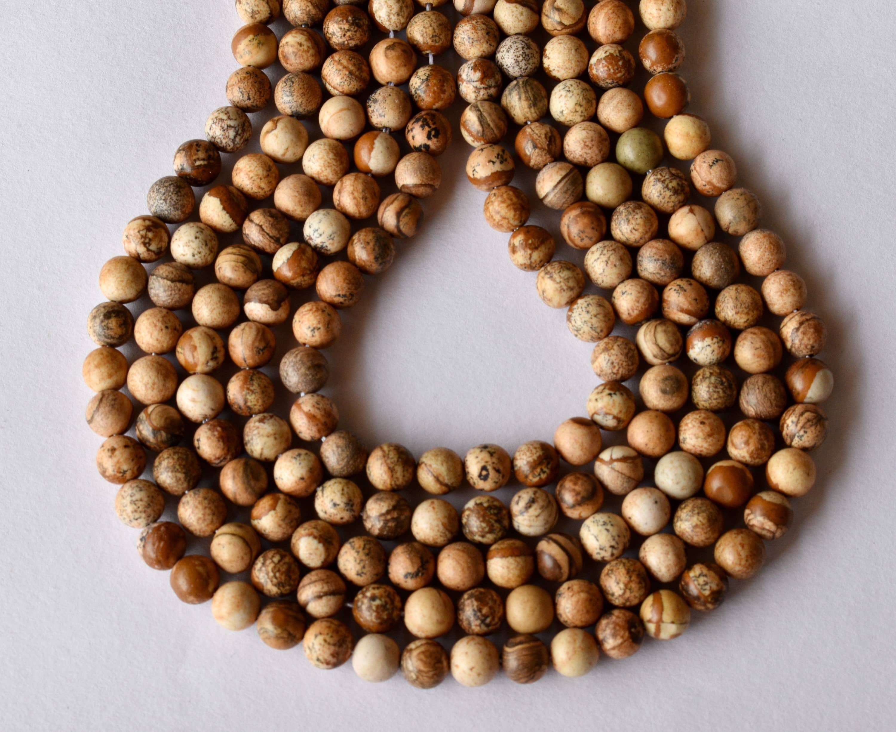 Picture Jasper Beads, Natural Round Crystal Beads 4mm to 12mm  DestGlow