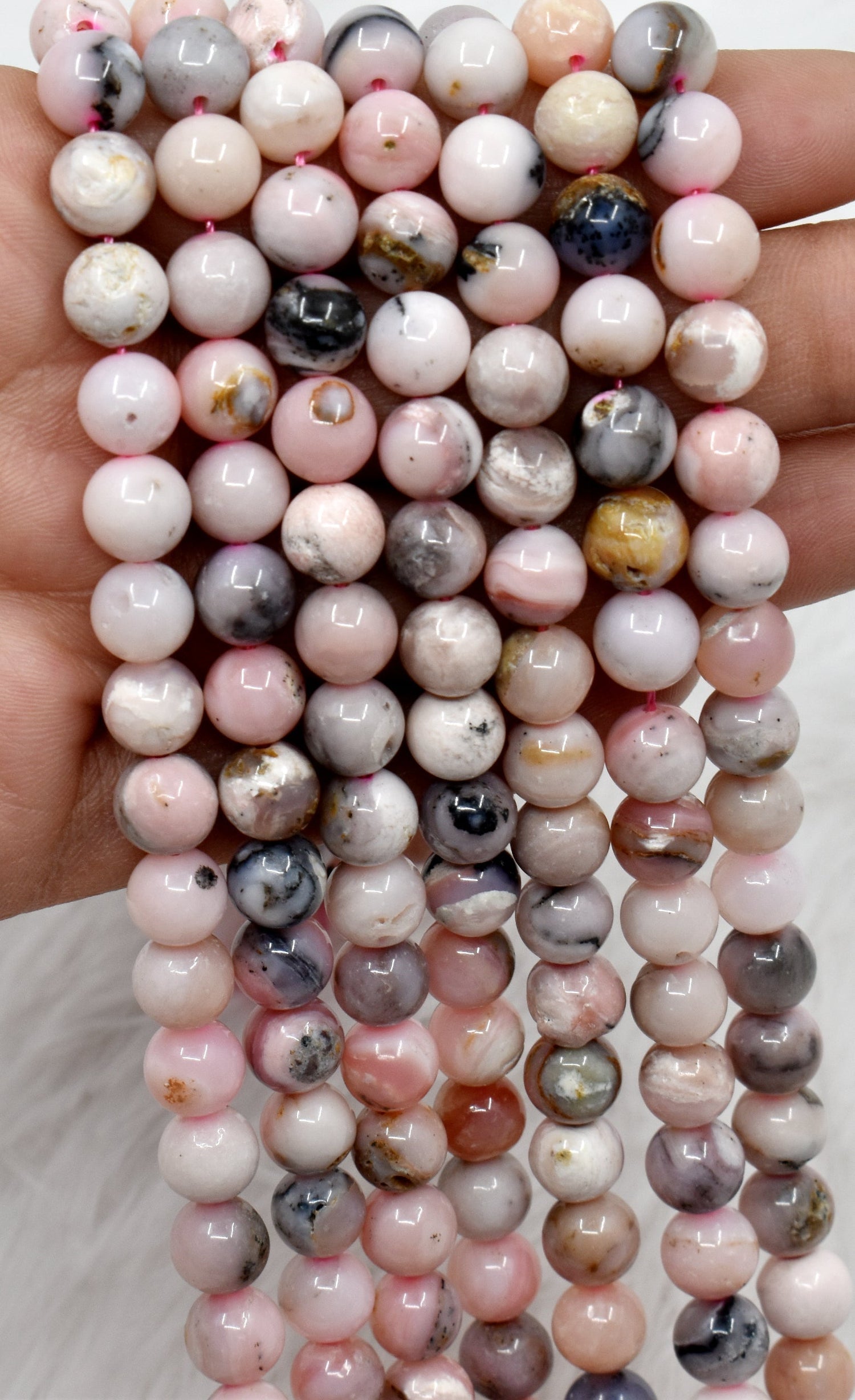 Pink Opal Beads, Natural Round Crystal Beads 6mm to 10mm  DestGlow