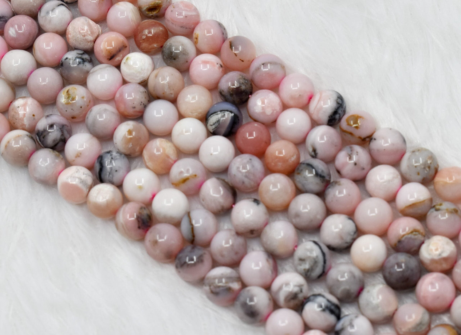 Pink Opal Beads, Natural Round Crystal Beads 6mm to 10mm  DestGlow