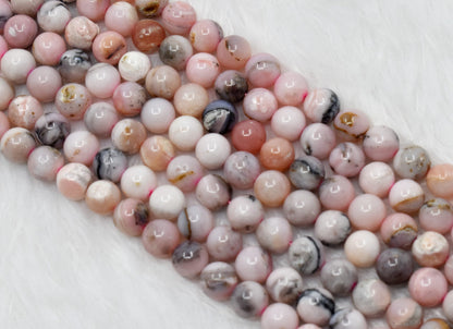 Pink Opal Beads, Natural Round Crystal Beads 6mm to 10mm  DestGlow