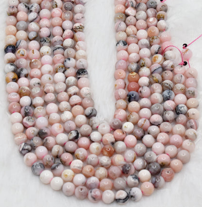 Pink Opal Beads, Natural Round Crystal Beads 6mm to 10mm  DestGlow
