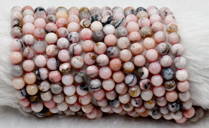 Pink Opal Beads, Natural Round Crystal Beads 6mm to 10mm  DestGlow