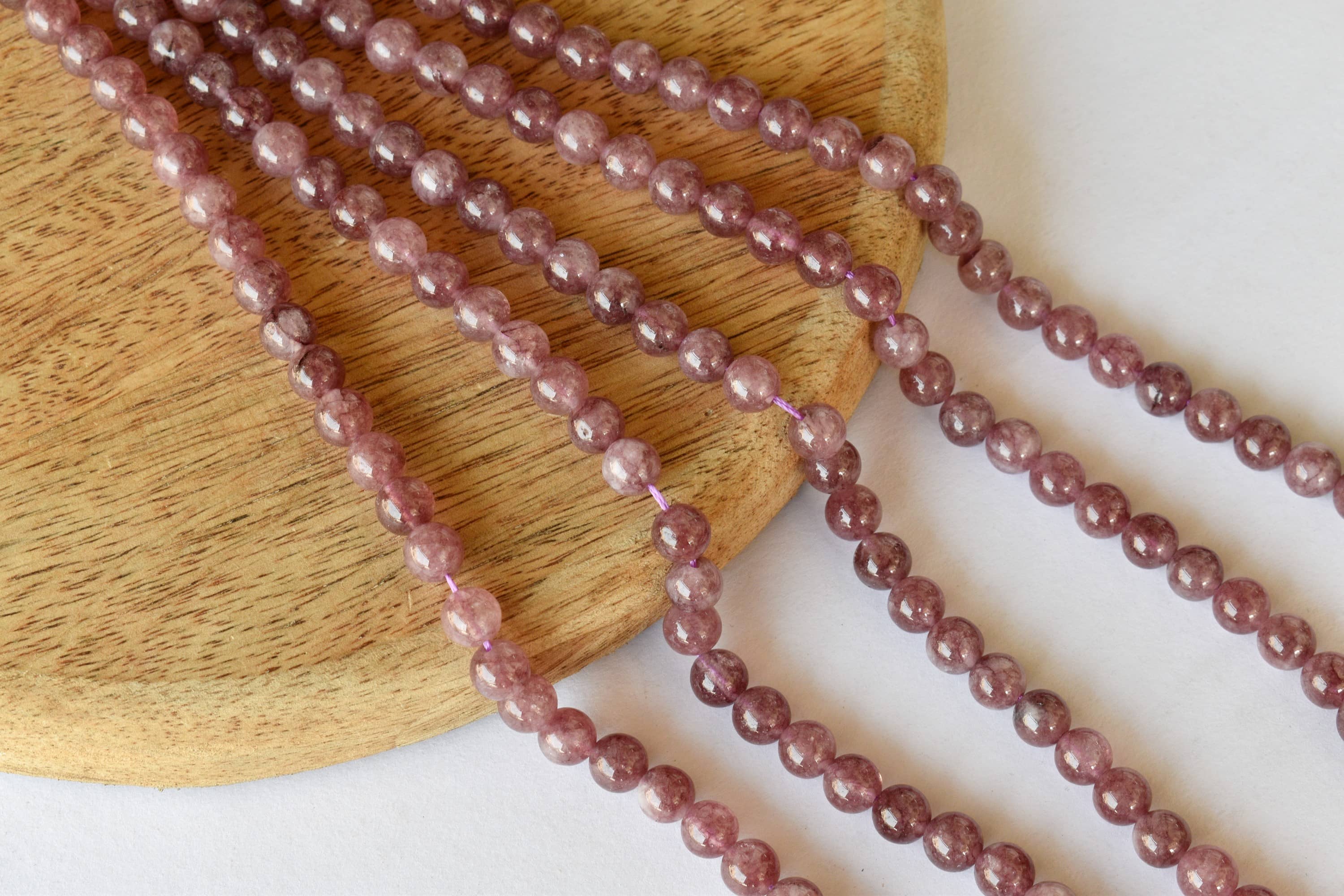 Pink Tourmaline Heated Beads, Natural Round Crystal Beads 4mm to 10mm  DestGlow