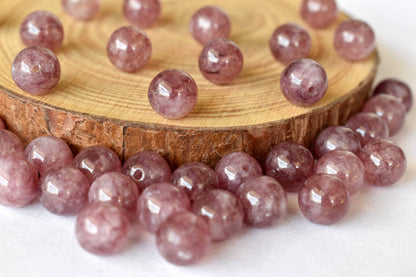 Pink Tourmaline Heated Beads, Natural Round Crystal Beads 4mm to 10mm  DestGlow