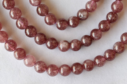 Pink Tourmaline Heated Beads, Natural Round Crystal Beads 4mm to 10mm  DestGlow