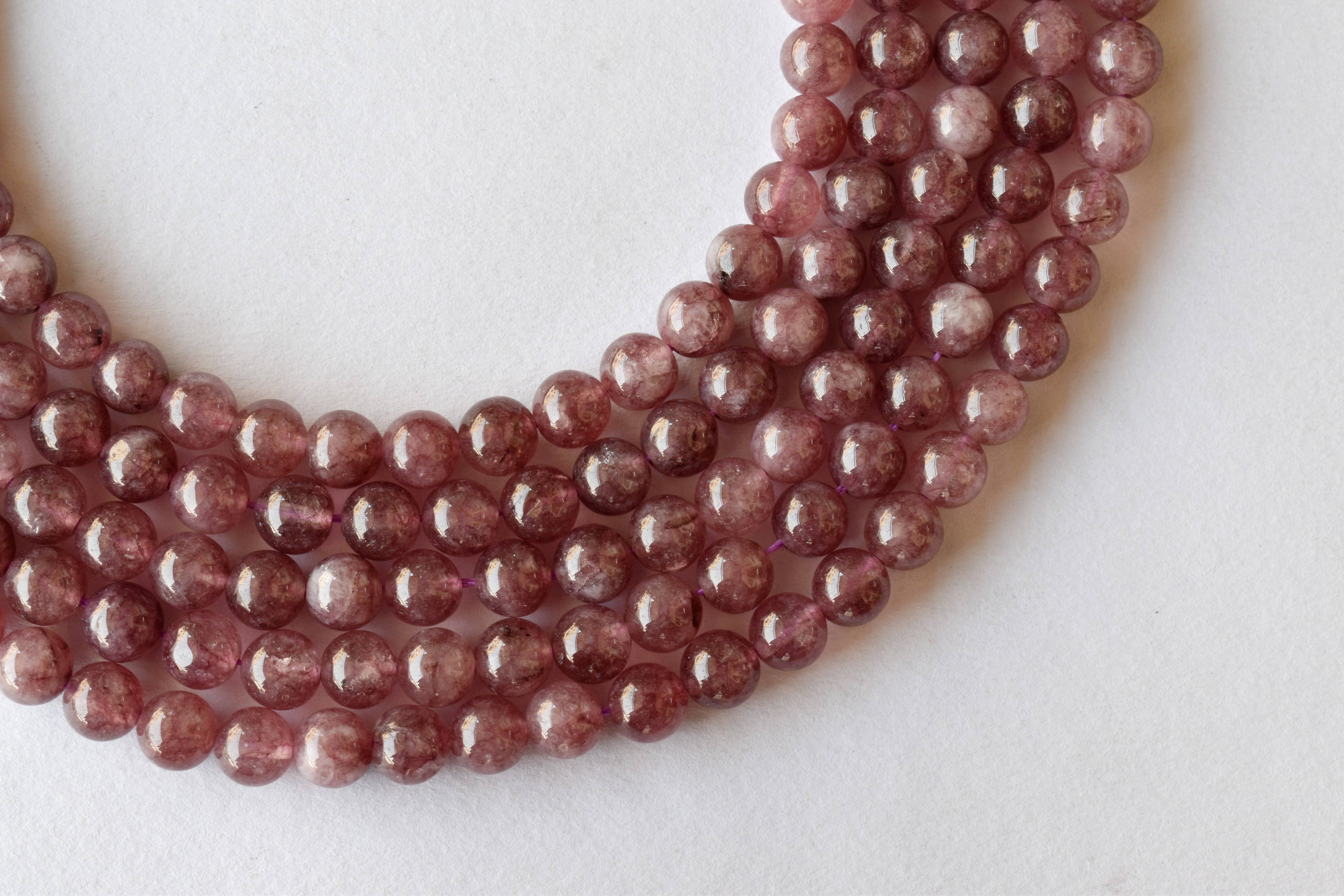 Pink Tourmaline Heated Beads, Natural Round Crystal Beads 4mm to 10mm  DestGlow