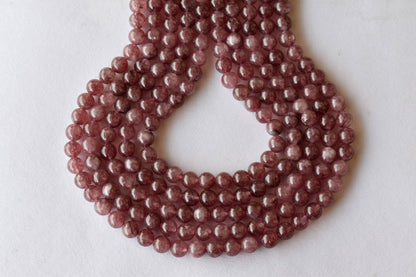 Pink Tourmaline Heated Beads, Natural Round Crystal Beads 4mm to 10mm  DestGlow