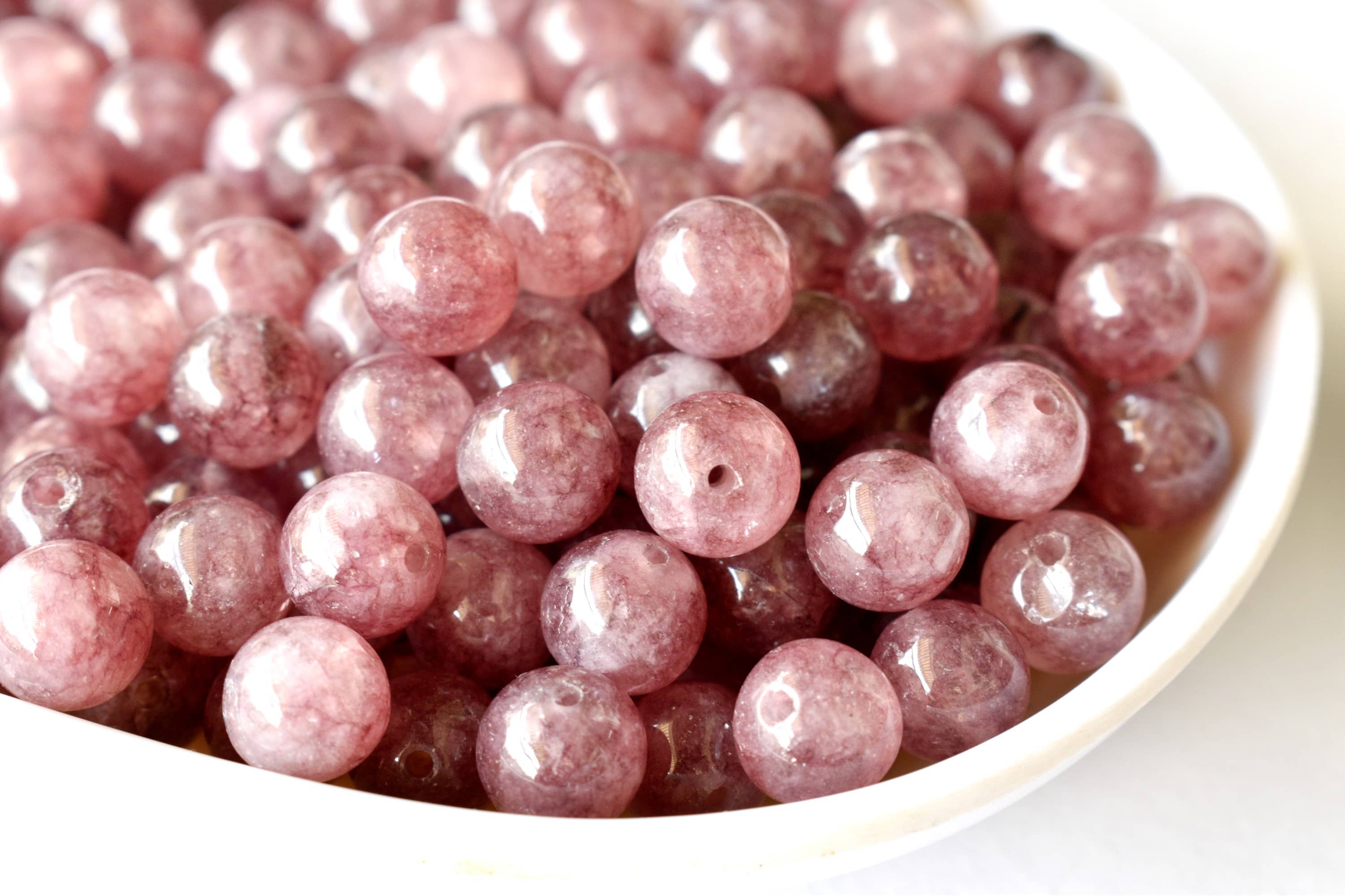 Pink Tourmaline Heated Beads, Natural Round Crystal Beads 4mm to 10mm  DestGlow