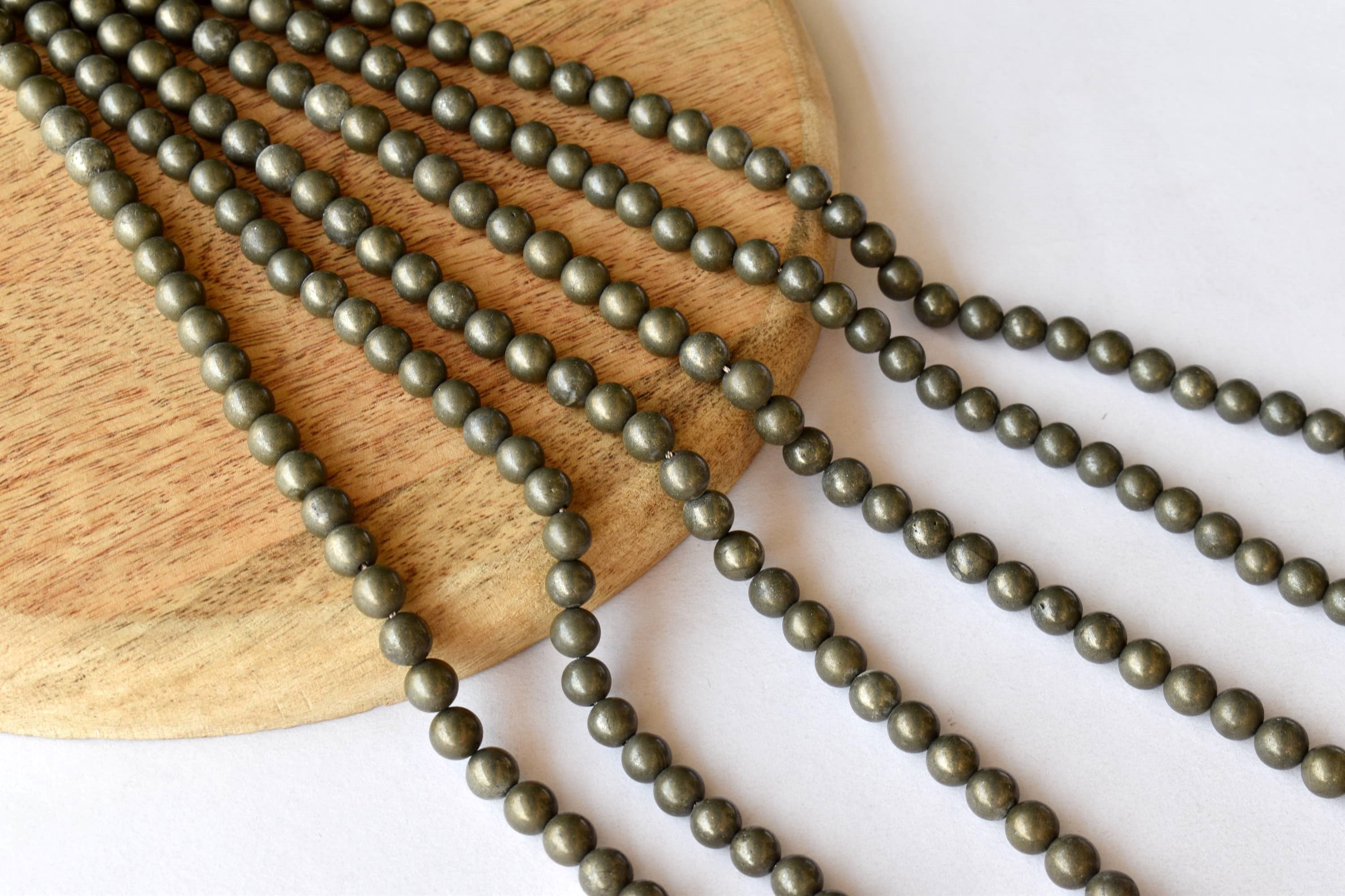 Pyrite Beads, Natural Round Crystal Beads 4mm to 12mm