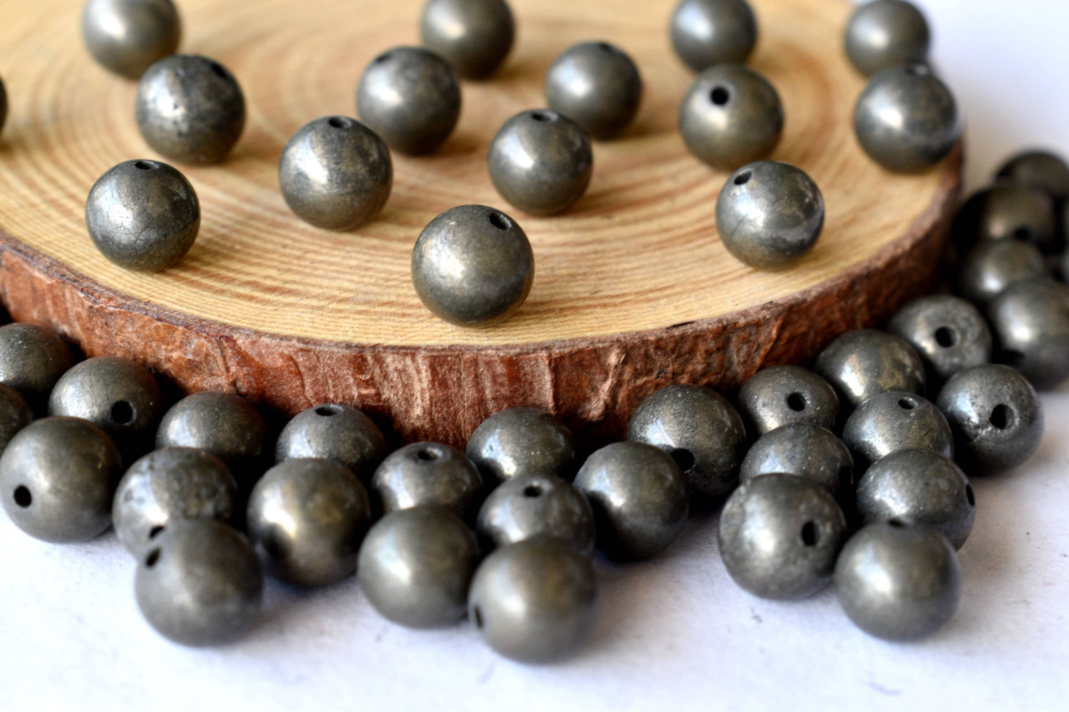 Pyrite Beads, Natural Round Crystal Beads 4mm to 12mm