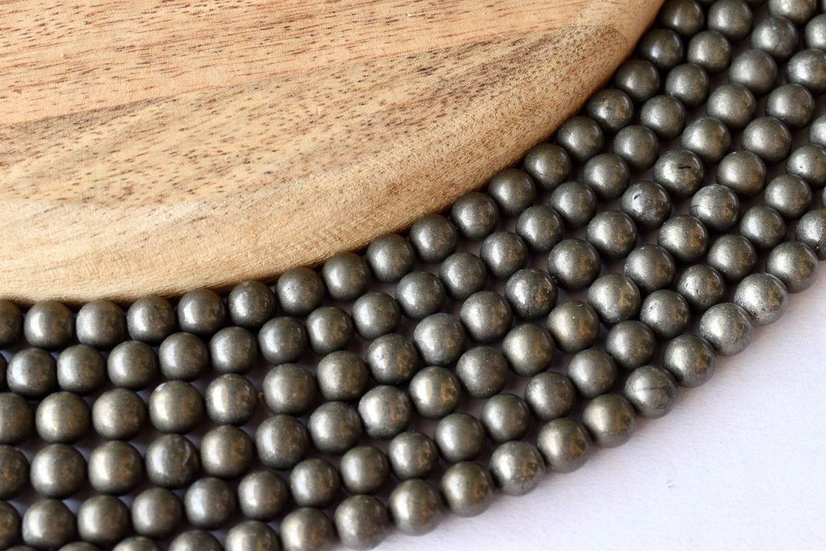Pyrite Beads, Natural Round Crystal Beads 4mm to 12mm