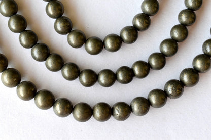 Pyrite Beads, Natural Round Crystal Beads 4mm to 12mm