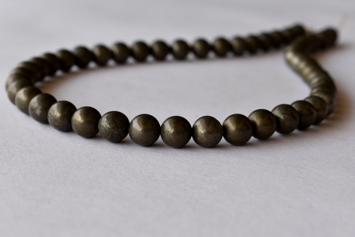 Pyrite Beads, Natural Round Crystal Beads 4mm to 12mm  DestGlow