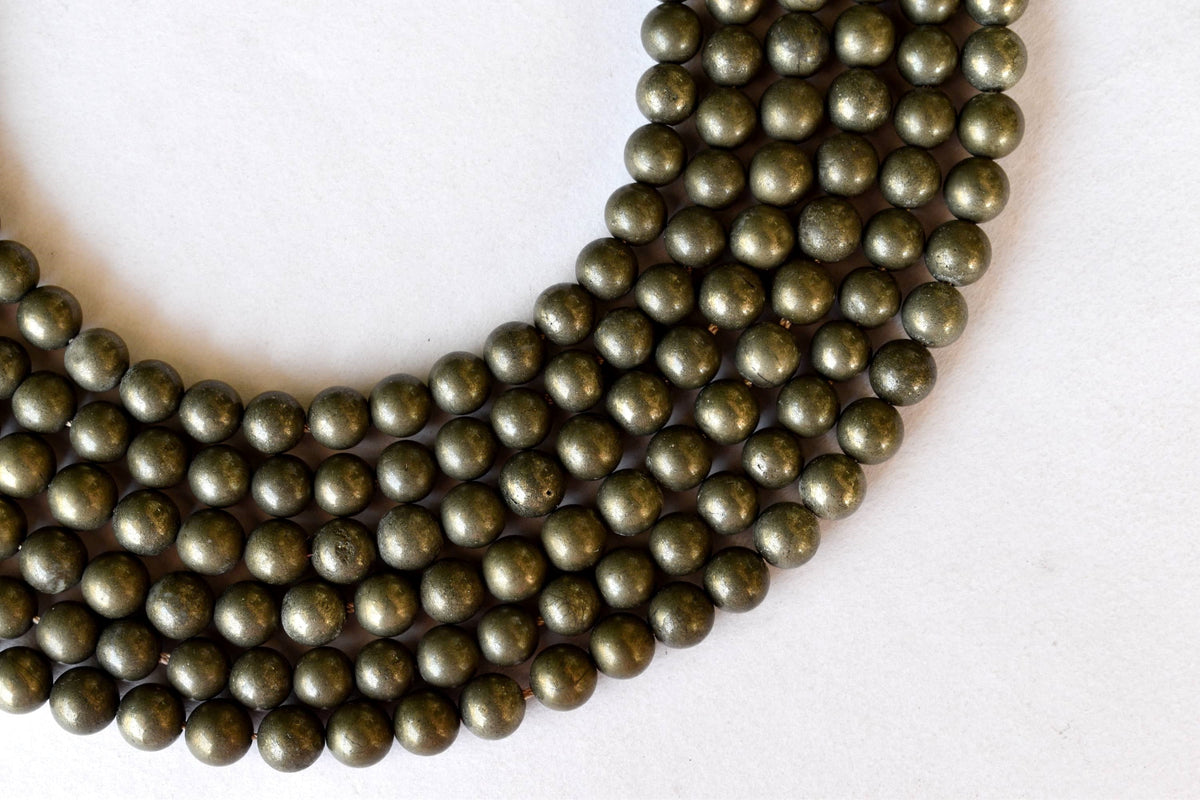 Pyrite Beads, Natural Round Crystal Beads 4mm to 12mm  DestGlow