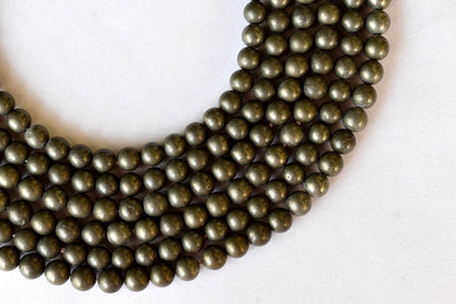 Pyrite Beads, Natural Round Crystal Beads 4mm to 12mm  DestGlow