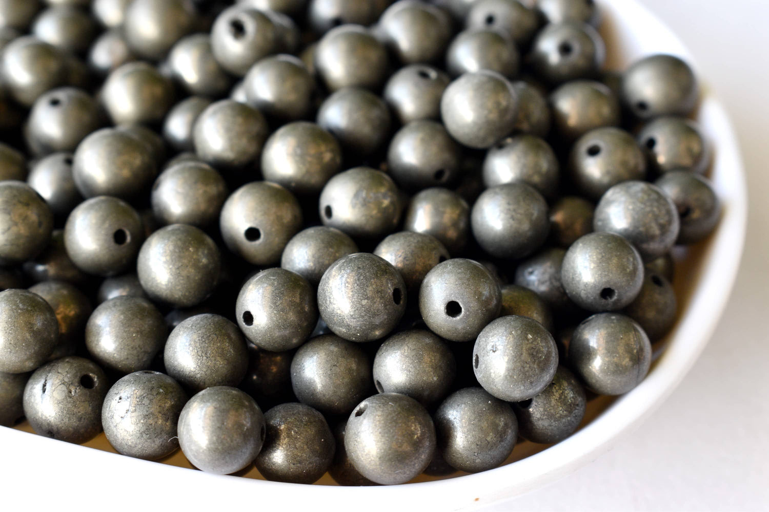 Pyrite Beads, Natural Round Crystal Beads 4mm to 12mm  DestGlow