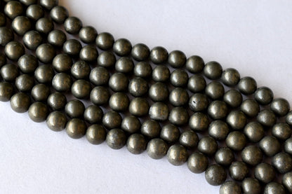 Pyrite Beads, Natural Round Crystal Beads 4mm to 12mm
