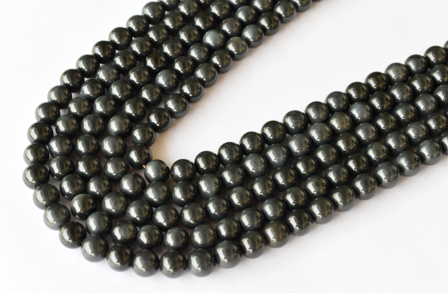 Rainbow Black Obsidian Beads, Natural Round Crystal Beads 4mm to 10mm  DestGlow