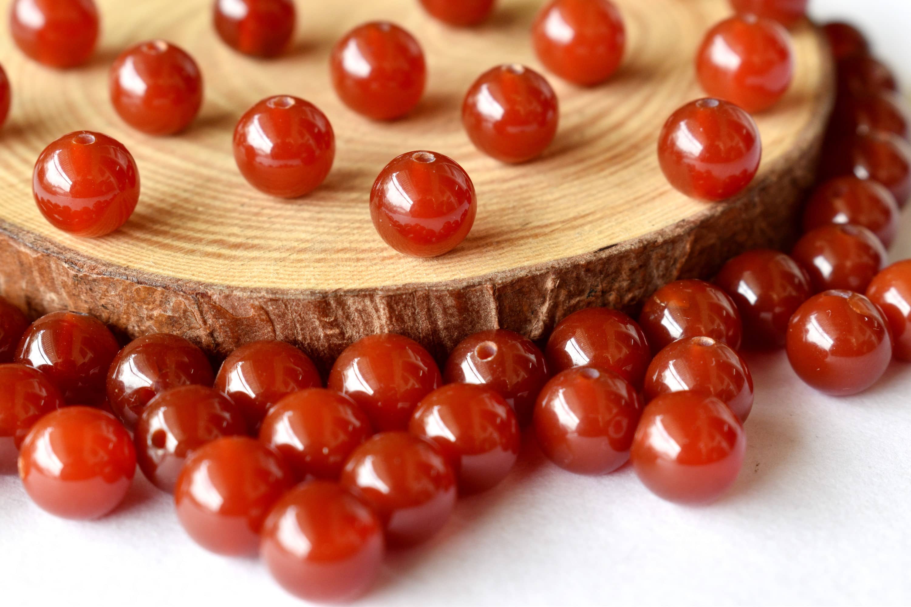 Red Onyx Beads, Natural Round Crystal Beads 4mm to 12mm  DestGlow