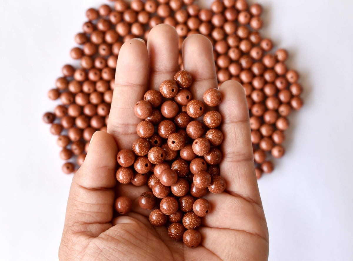 Red Sandstone Beads, Natural Round Crystal Beads 4mm to 16mm  DestGlow
