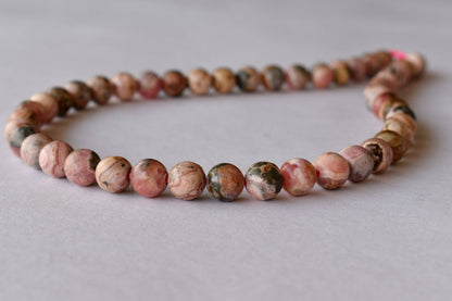 Rhodochrosite Beads, Natural Round Crystal Beads 4mm to 12mm.  DestGlow