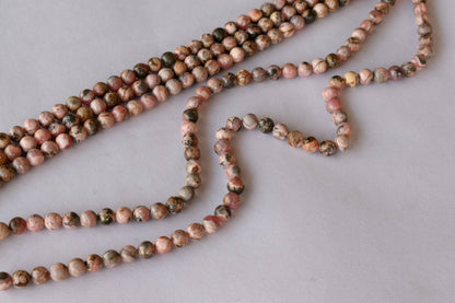 Rhodochrosite Beads, Natural Round Crystal Beads 4mm to 12mm.  DestGlow