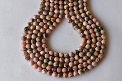 Rhodochrosite Beads, Natural Round Crystal Beads 4mm to 12mm.  DestGlow