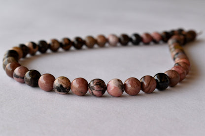 Rhodonite Beads, Natural Round Crystal Beads 4mm to 12mm  DestGlow