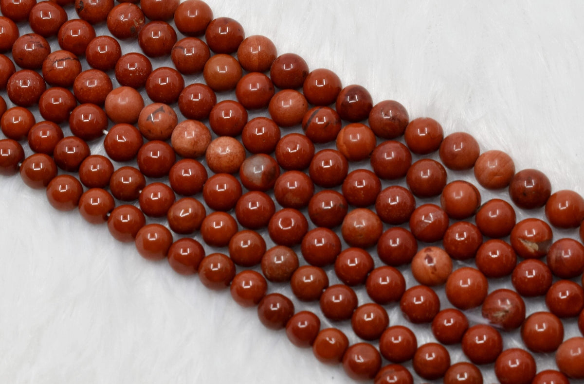 Red Jasper Beads, Natural Round Crystal Beads 4mm to 12mm  DestGlow