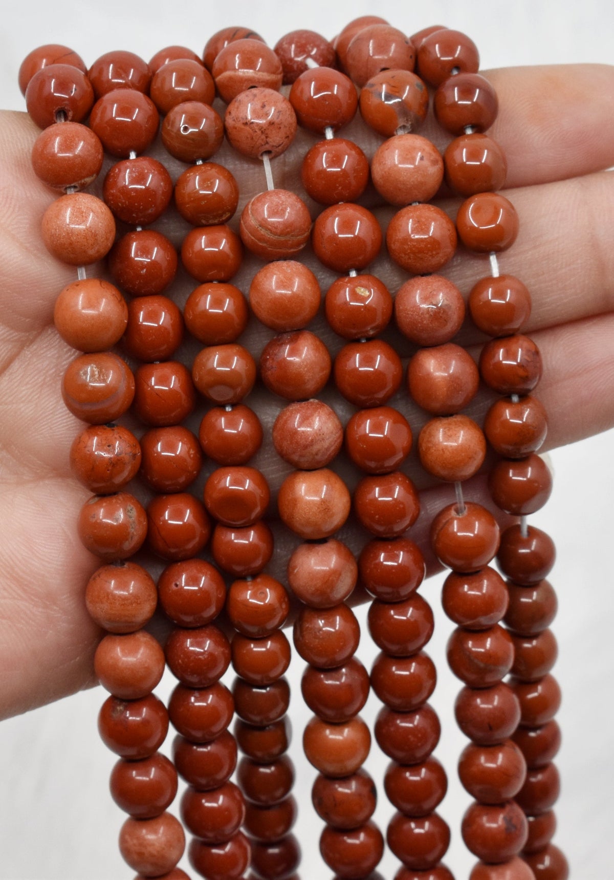 Red Jasper Beads, Natural Round Crystal Beads 4mm to 12mm  DestGlow