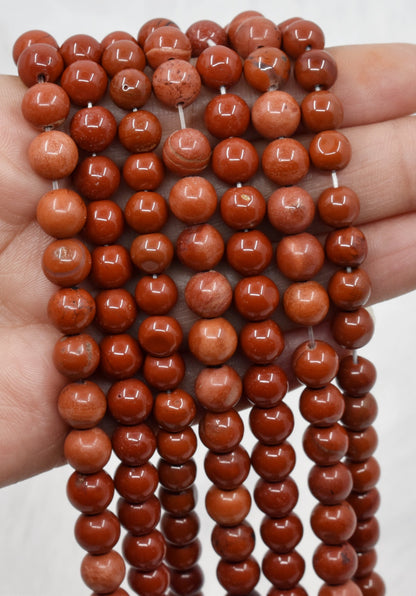Red Jasper Beads, Natural Round Crystal Beads 4mm to 12mm  DestGlow