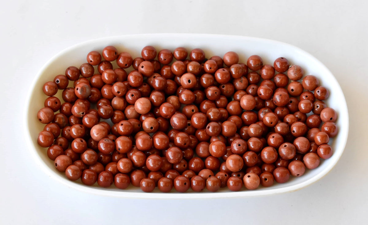 Red Jasper Beads, Natural Round Crystal Beads 4mm to 12mm  DestGlow