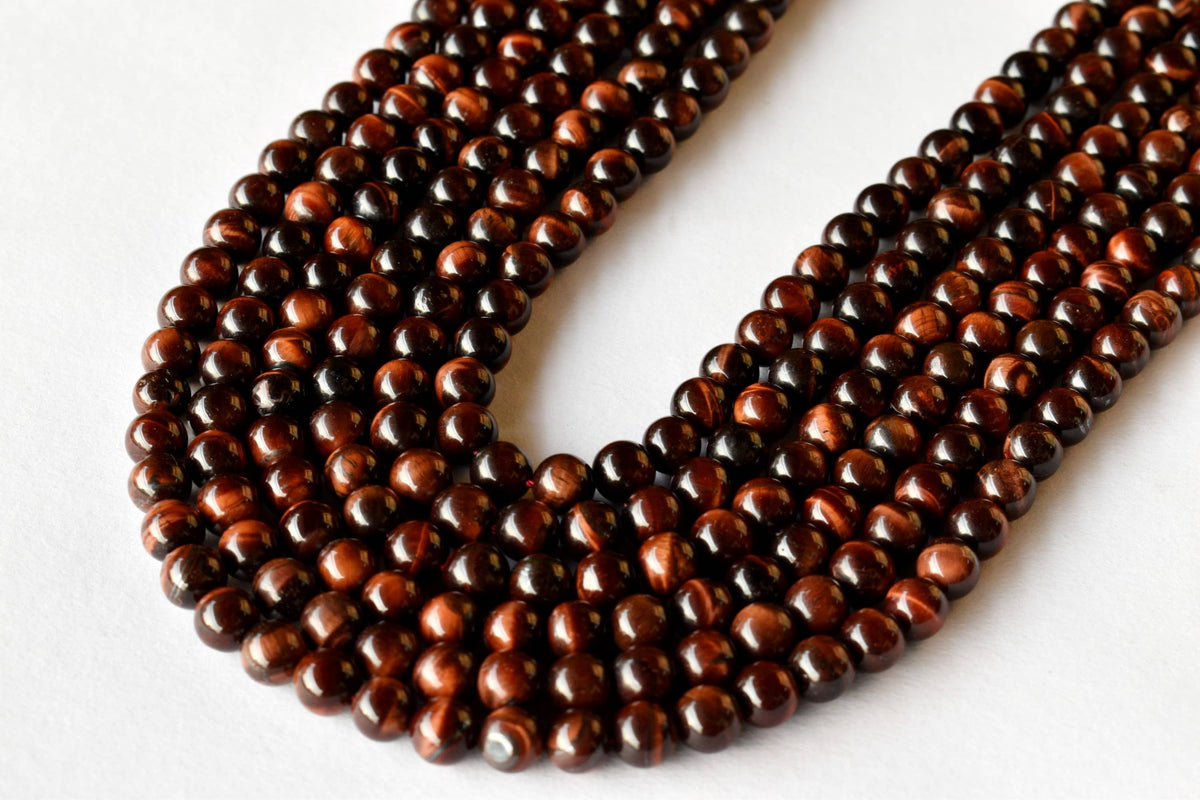 Red Tiger Eye Beads, Natural Round Crystal Beads 4mm to 12mm  DestGlow