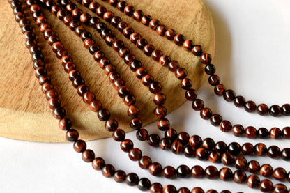 Red Tiger Eye Beads, Natural Round Crystal Beads 4mm to 12mm  DestGlow