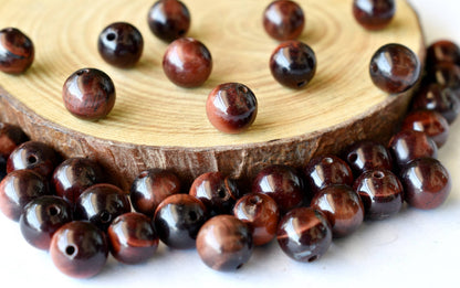 Red Tiger Eye Beads, Natural Round Crystal Beads 4mm to 12mm  DestGlow