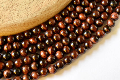 Red Tiger Eye Beads, Natural Round Crystal Beads 4mm to 12mm  DestGlow