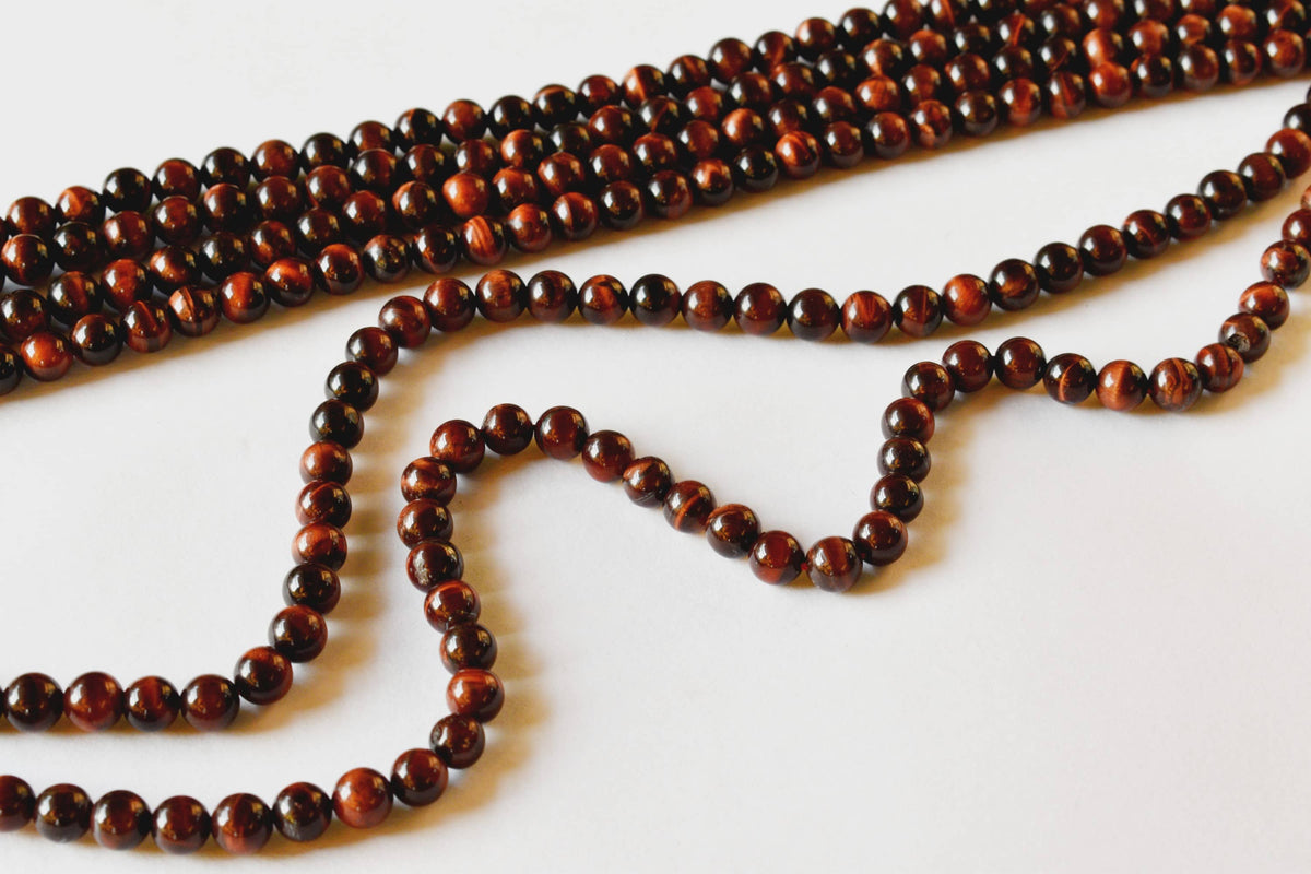 Red Tiger Eye Beads, Natural Round Crystal Beads 4mm to 12mm  DestGlow