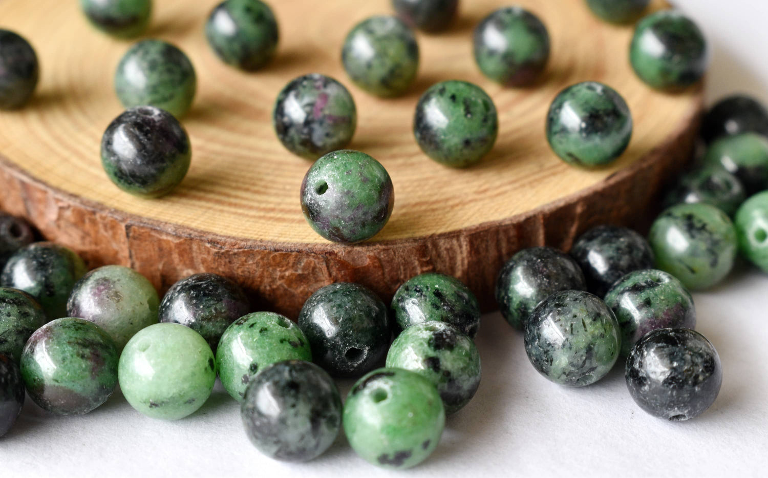 Ruby Zosite Beads, Natural Round Crystal Beads 4mm to 12mm  DestGlow