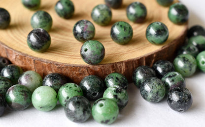 Ruby Zosite Beads, Natural Round Crystal Beads 4mm to 12mm  DestGlow